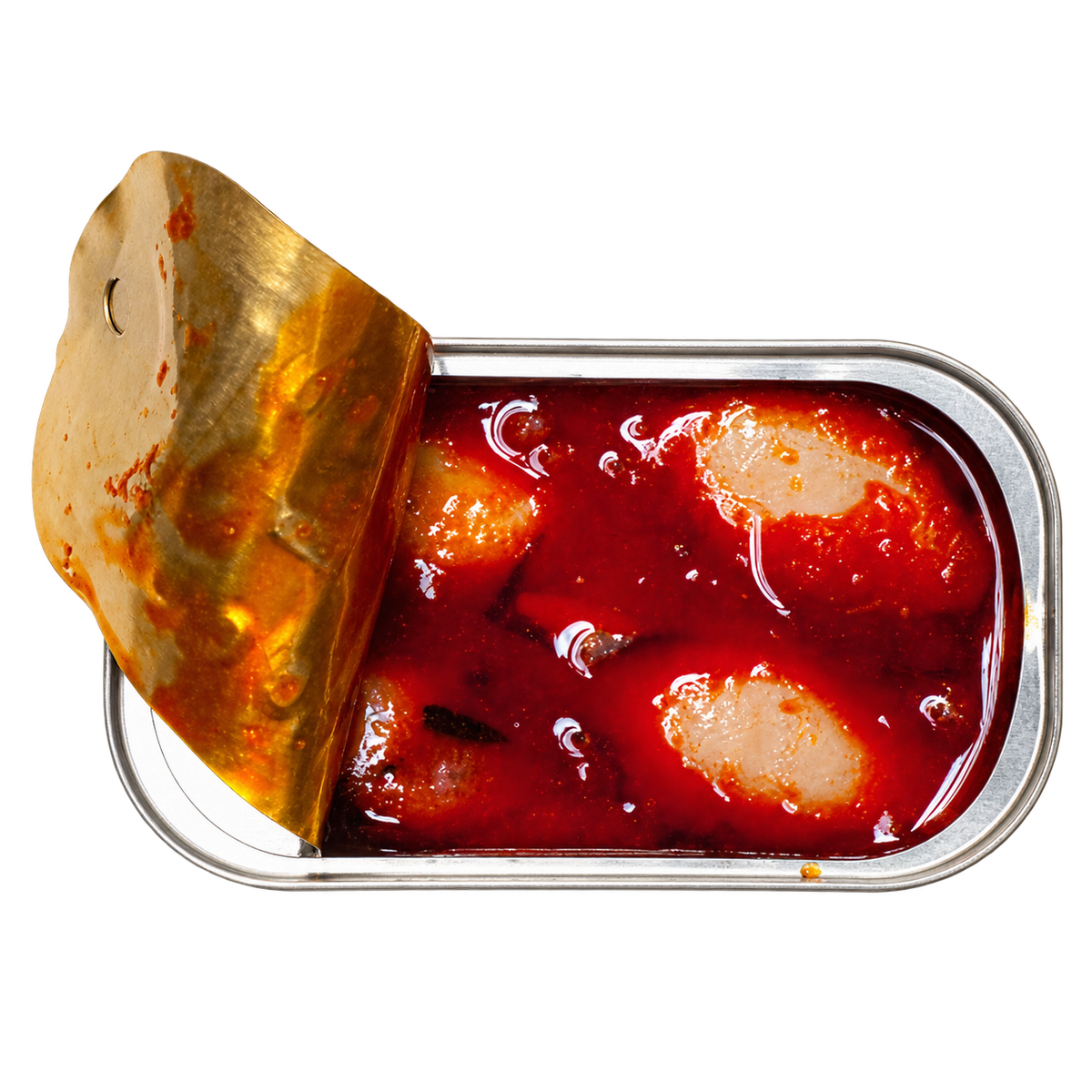 Lata abierta de calamares rellenos en salsa ragú de José Gourmet