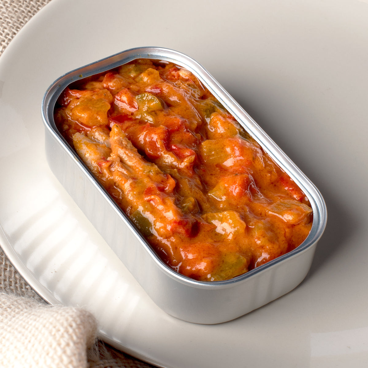 Detalle de los filetes de caballa en salsa moqueca